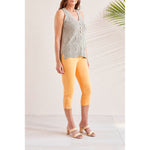 Tribal 22-Inch 5 Pocket Pull On Capri With Hem Vent - Apricot Tan