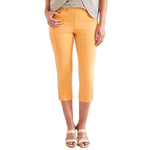 Tribal 22-Inch 5 Pocket Pull On Capri With Hem Vent - Apricot Tan