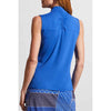 Tribal Sleeveless Zip Mock Top - Cobalt