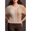 Tribal Dolman Elbow Sleeve Sweater - H Tan