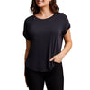 Tribal Crew Neck Liner Top With Cuff - Black