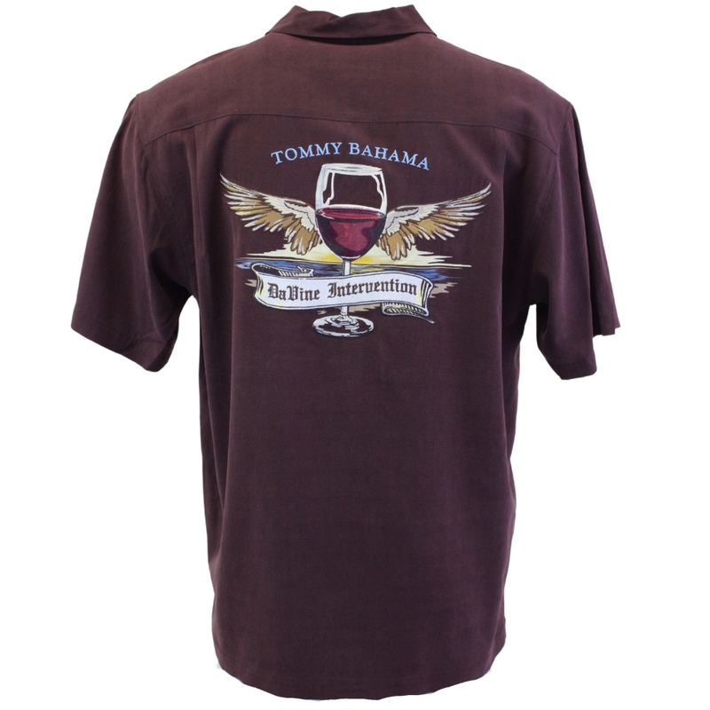 TBLV Tommy Bahama Mens Original Sample Davine Intervention Camp Shirt - Syrah