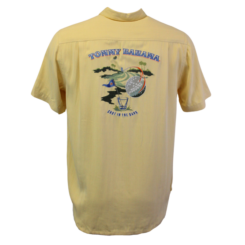 TBLV Tommy Bahama Mens Original Sample Shot in the Dark Camp Shirt - Pineapple