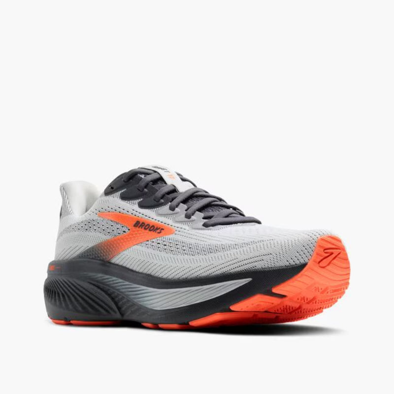 Brooks Mens Ghost 17 Shoes - Oyster Mushroom / Orange / Ebony