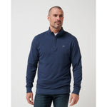 TravisMathew Cloud Quarter Zip 2.0 Pullover Sweater - Heather Blue