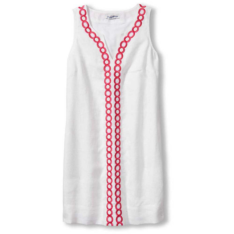 Tommy Bahama Women's Geo Embroidered Short Linen Dress - White