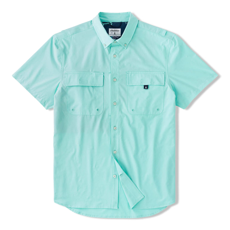 Chubbies The I See the Foam Short Sleeve Sport Shirt - Teal - Solid