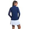 IBKUL Womens Long Sleeve Mock Solid Top - Classic Navy