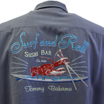 TBLV Tommy Bahama Mens Original Sample Surf and Roll Camp Shirt - Night Shadow