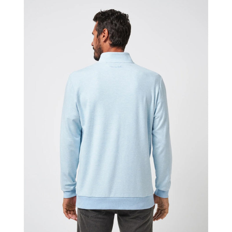 TravisMathew Cloud Quarter Zip 2.0 Pullover Sweater - Heather Kentucky Blue