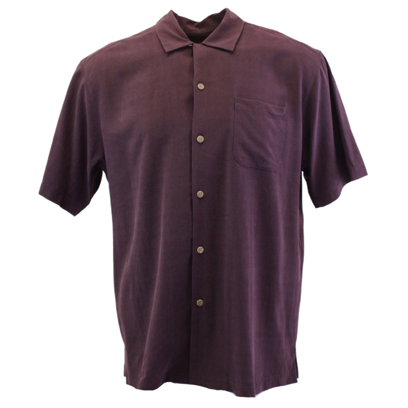 TBLV Tommy Bahama Mens Original Sample Davine Intervention Camp Shirt - Syrah