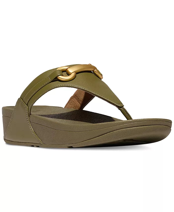 FitFlop Lulu Chunky Snaffle Leather Sandals - Camo Green