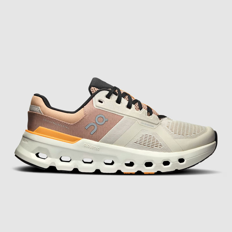 On Women's Cloudrunner 2 Shoes - Pearl / Tangerine