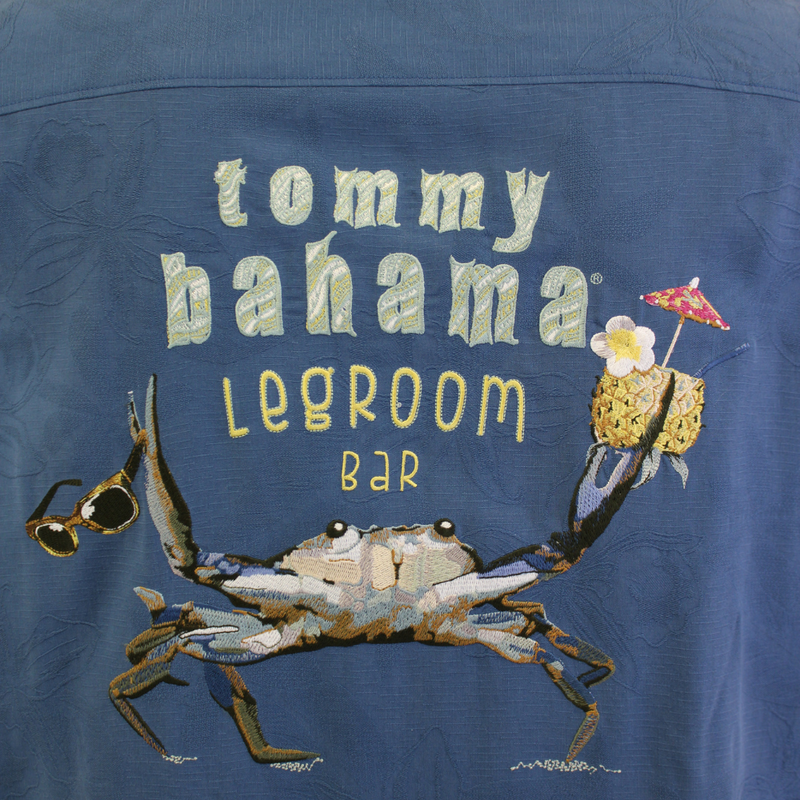 TBLV Tommy Bahama Mens Original Sample TB Legroom Camp Shirt - Island Navy