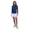 IBKUL Womens Long Sleeve Mock Solid Top - Classic Navy