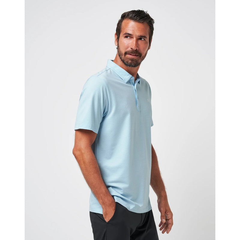 TravisMathew The Heater Polo Shirt - Heather Dream Blue