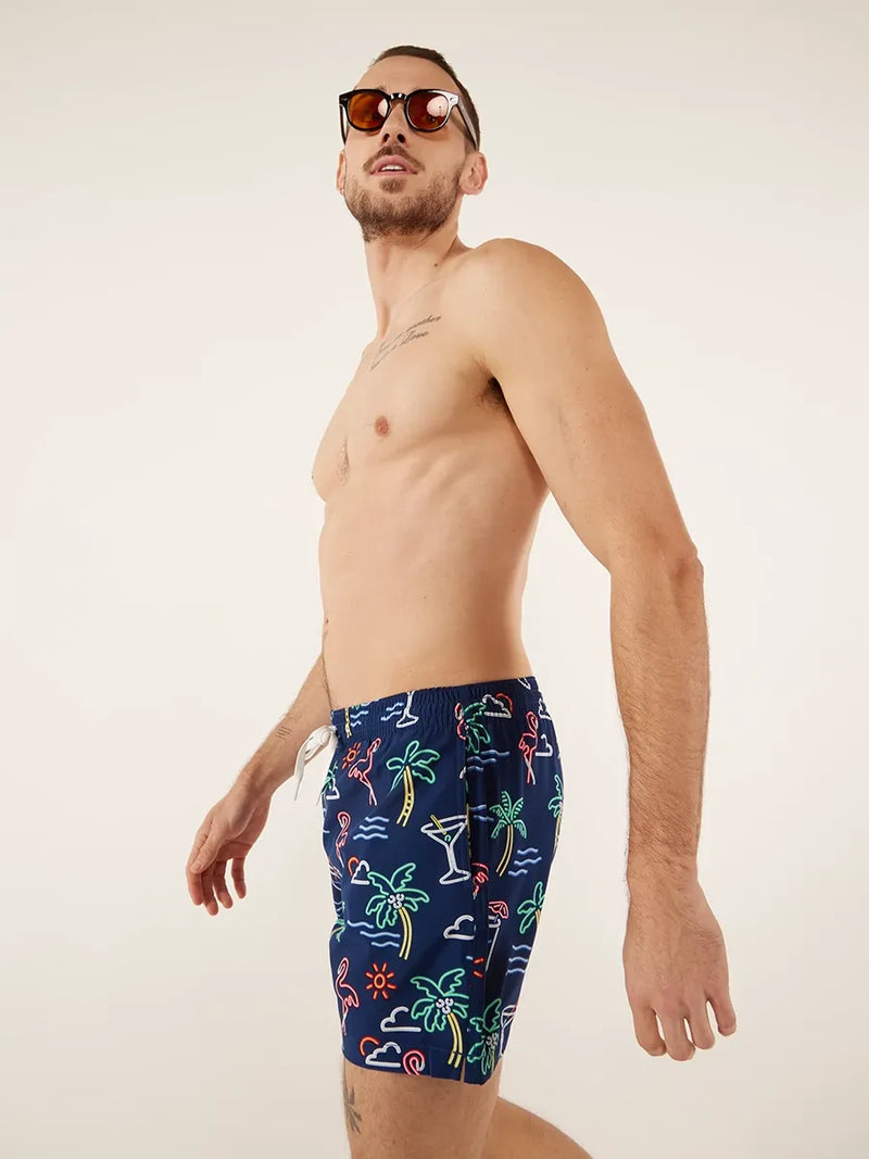 Chubbies 5.5-Inch The Neon Lights Swim Trunks - Navy