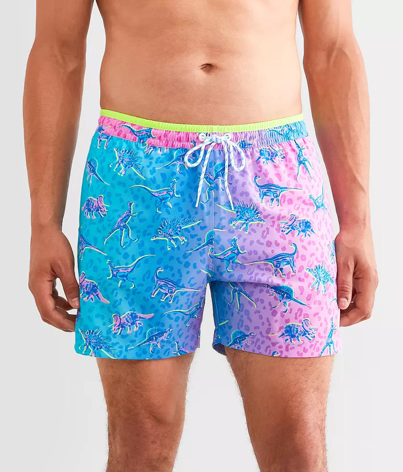 Chubbies 5.5-Inch The Dino Delights Swim Trunks - Turquoise/Aqua