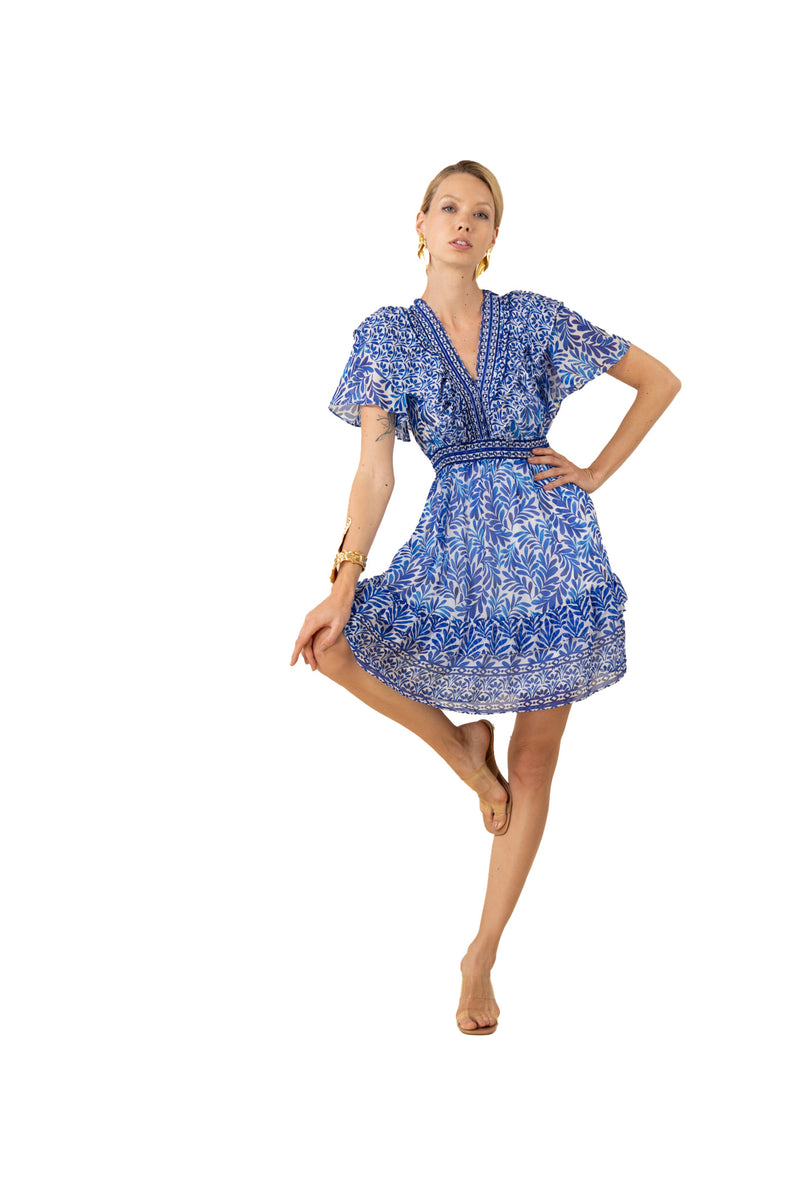 Hale Bob Julie V-Neck Dress - Navy