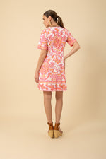 Hale Bob Bethany Short Sleeve V-Neck Dress - Pink