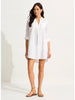 Seafolly Ocean Rose Cotton Boyfriend Beach Shirt Cover Up - White