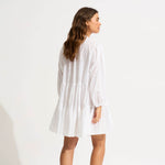 Seafolly Embroidery Tier Mini Dress Mini Dress Cover Up in White Island Trends Seafolly Embroidery Tier Mini Dress Mini Dress Cover Up in White Island Trends