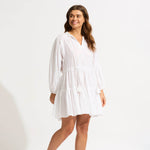 Seafolly Embroidery Tier Mini Dress Mini Dress Cover Up - White