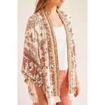 Tribal Lined Embellished Soft Jacket - Cashew