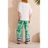 Tribal 30-Inch Flowy Border Print Pant - Jade Mist