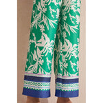 Tribal 30-Inch Flowy Border Print Pant - Jade Mist