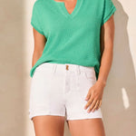 Tribal 3-5-Inch Audrey Girlfriend Roll-Up/Down Short - White