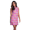 IBKUL Women's Allana Sleeveless Zip Mock Dress - Allana Hot Pink Multi