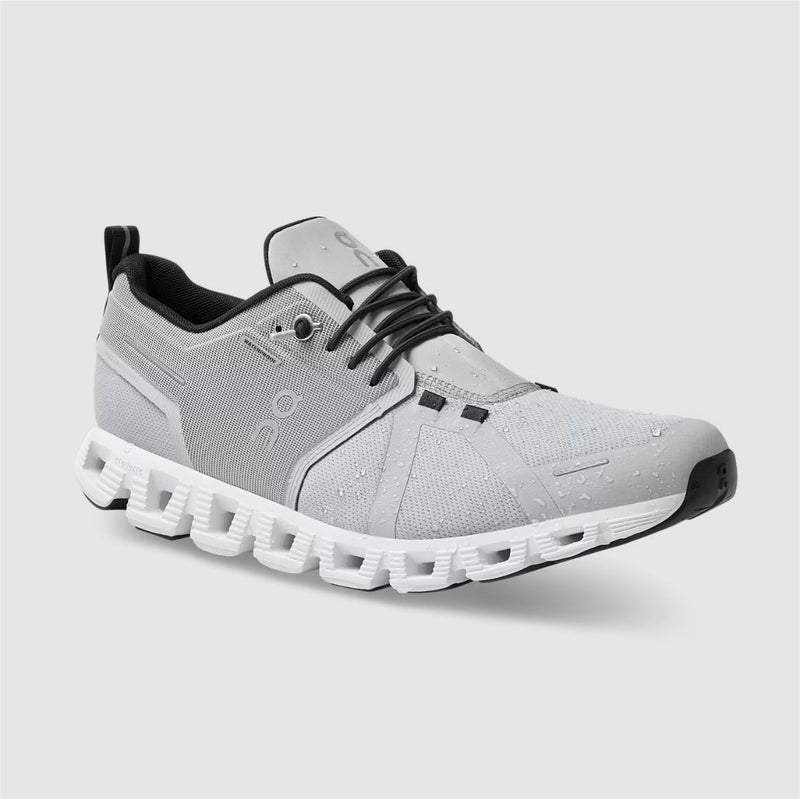 On Women's Cloud 5 Waterproof Shoes - Glacier / White