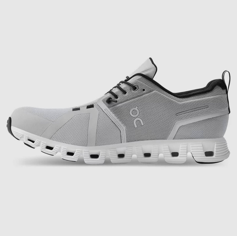 On Women's Cloud 5 Waterproof Shoes - Glacier / White