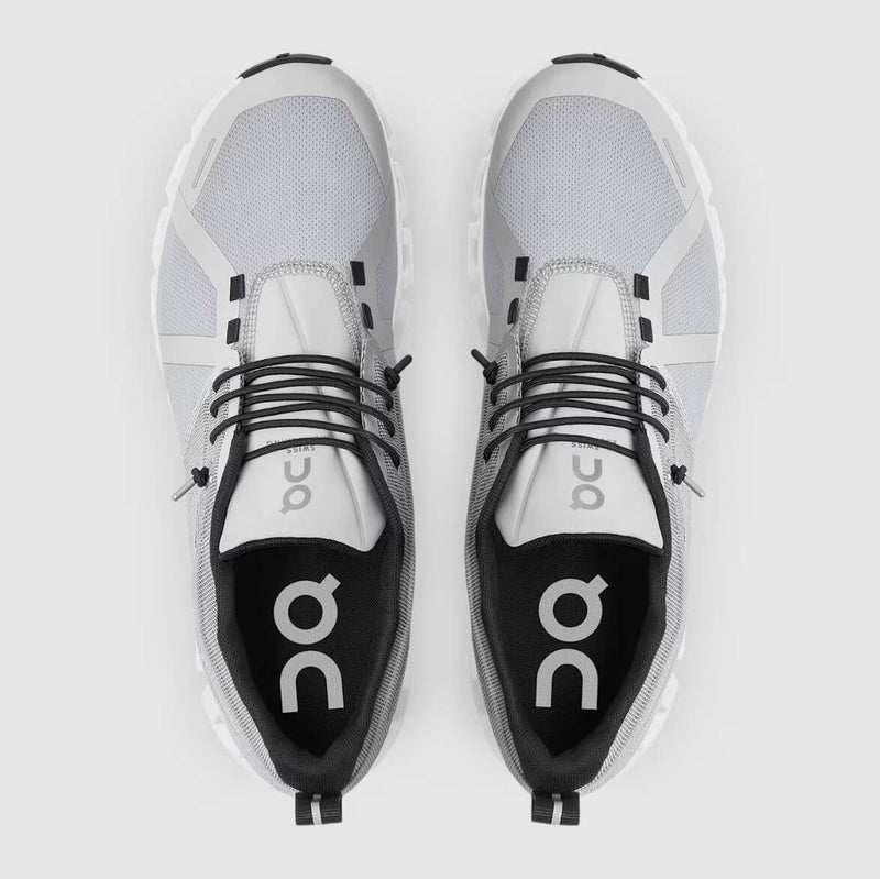 On Women's Cloud 5 Waterproof Shoes - Glacier / White