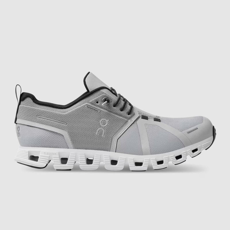 On Women's Cloud 5 Waterproof Shoes - Glacier / White