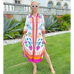 Islapayal Ibiza midi Dress - Bee's Garden White - Linen
