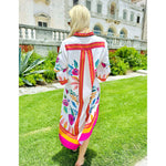 Islapayal Ibiza midi Dress - Bee's Garden White - Linen
