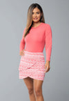 IBKUL Women's 17 1/2-Inch Barbara Layered Skort - Watermelon/White