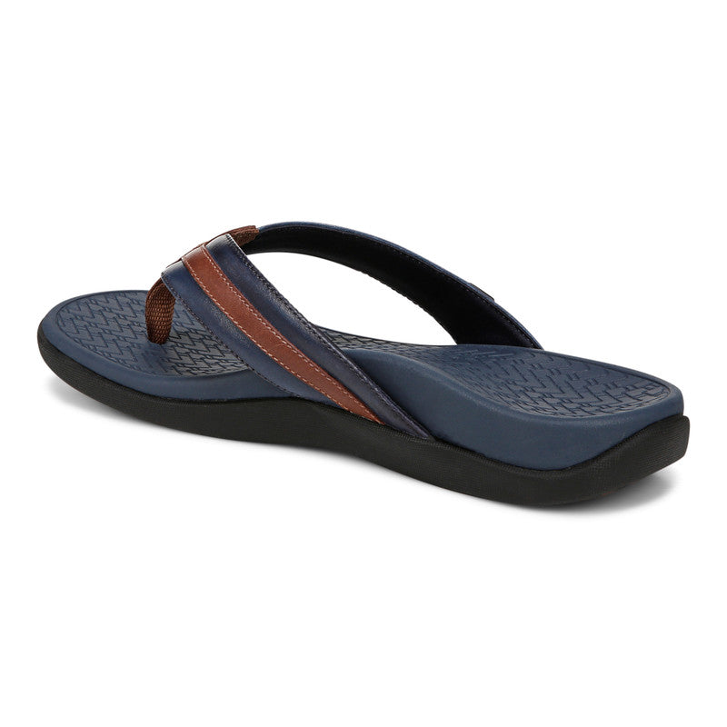 Vionic Men's Tide II Sandals - Navy Brown Leather