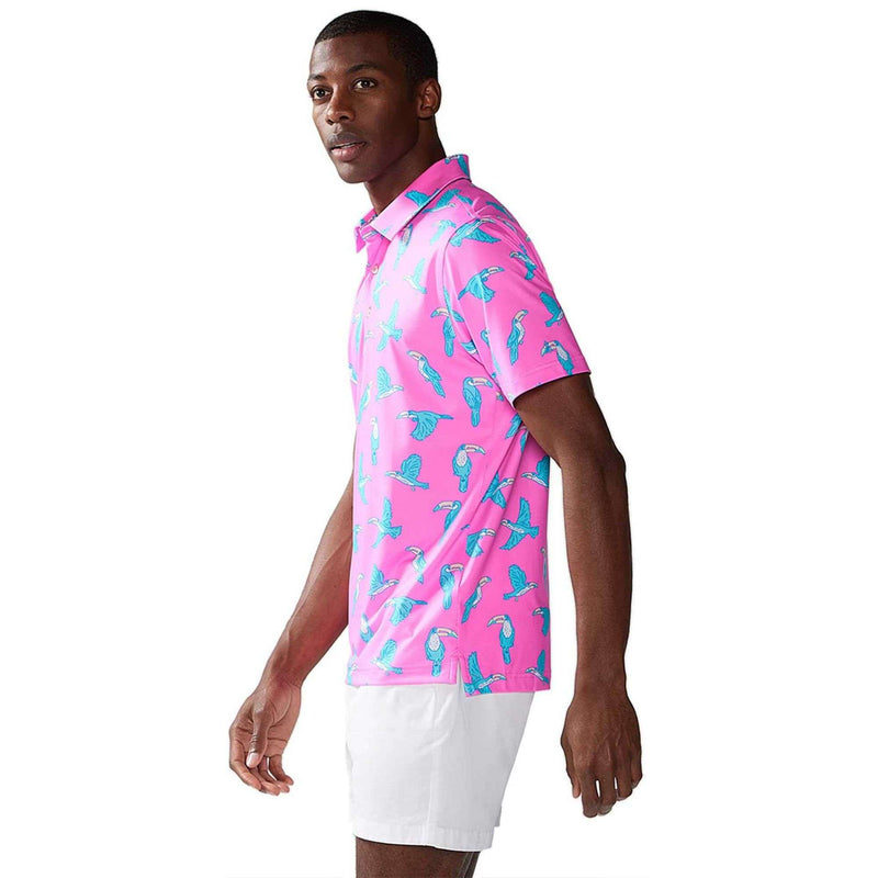 Chubbies The Toucan Do It Performance Polo Shirt - Bright Pink