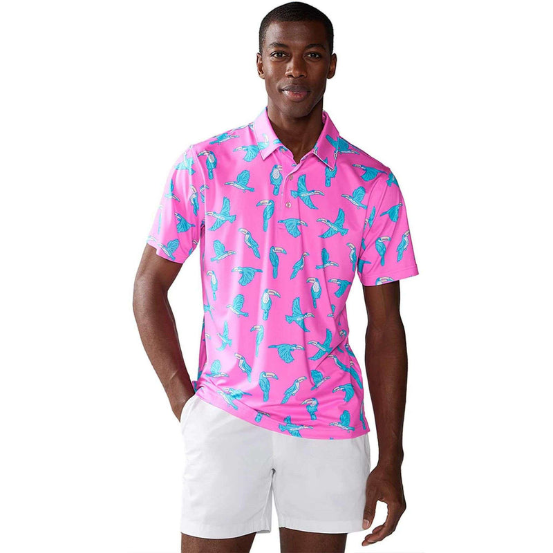 Chubbies The Toucan Do It Performance Polo Shirt - Bright Pink