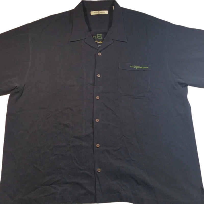 TBLV Tommy Bahama Mens Original Sample Side Pocket CFO Camp Shirt - Black