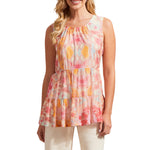 Tribal Sleeveless Lined Tiered Top - Yellovango