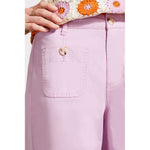 Tribal 24-Inch Brooke Wide Leg Capri Jeans With Patch Pockets - Orchid Rose