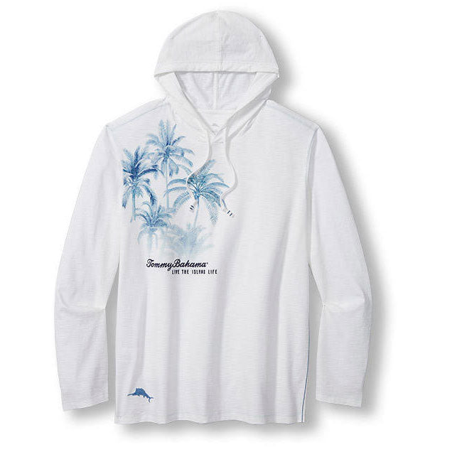 Tommy Bahama Frond Of The Jungle Lux Hoodie Long Sleeve T-Shirt - White