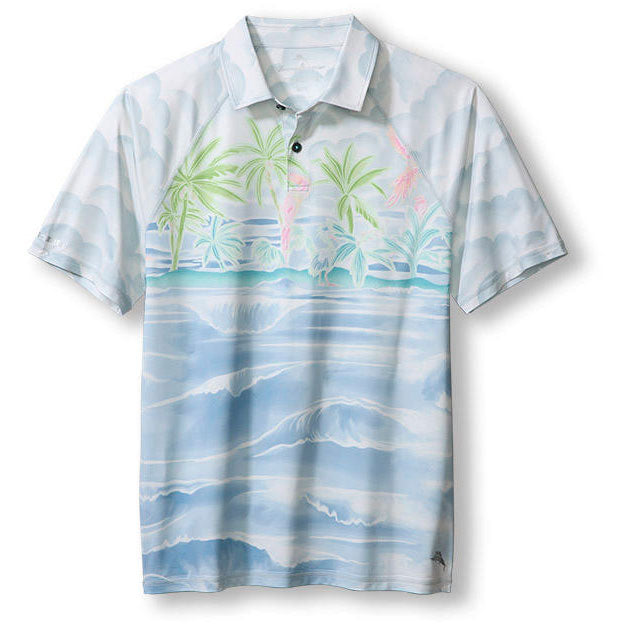 Tommy Bahama IslandZone Flyover Isles Polo Shirt - Silvery Blue