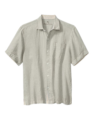 Tommy Bahama Men's Paradise Breezer Short Sleeve Linen Camp Shirt - Natural