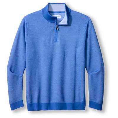 Tommy Bahama Islandzone Coolside Half Zip Sweater - Mountain Bluebell