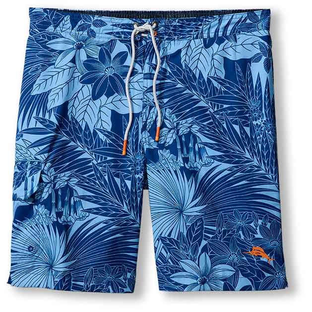 Tommy Bahama 9-Inch Baja Santiago Palms Boardshorts - Dark Blue Muse